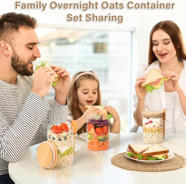 Detalle de Overnight Oats Containers 18oz, 4-Pack 🥣
