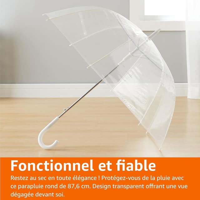 Detalle de Amazon Basics Parapluie bulle octogonale transparent