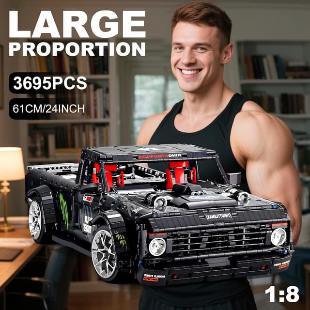 Detalle de Mould King Technik Auto-Modellbausatz Sportwagen (13082) – Sammler-Set mit 3.695 Teilen