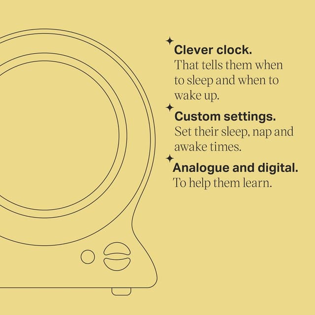 Detalle 2 de Tommee Tippee Groclock: orologio con sveglia, luce notturna e allenatore del sonno USB per bambini piccoli, bianco