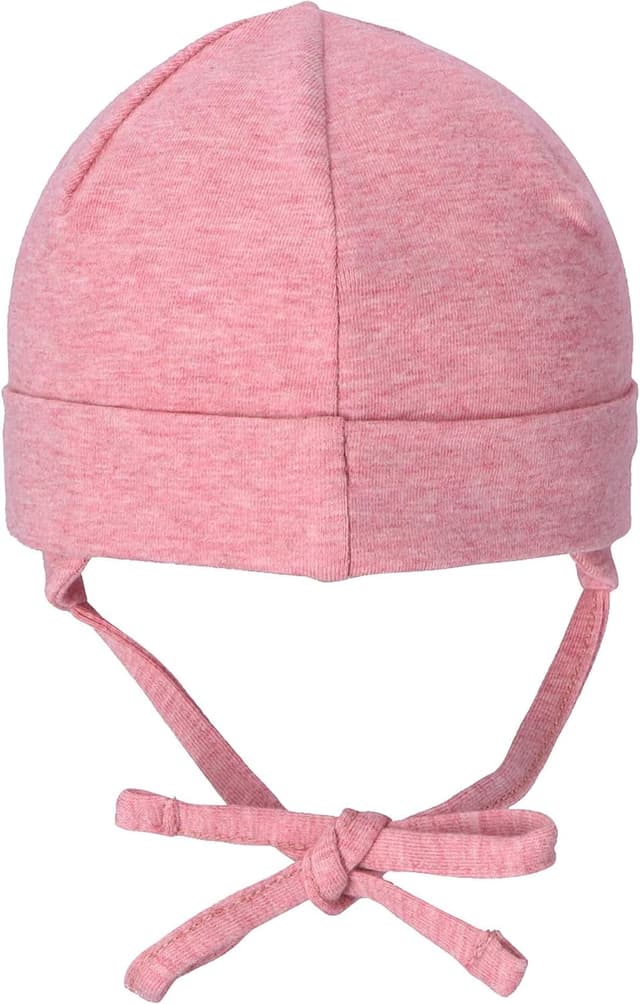 Detalle 2 de Sterntaler OCS Beanie mit Umschlag – Bio-Melange-Mütze mit Ohrenklappen und Bindeband für Babys