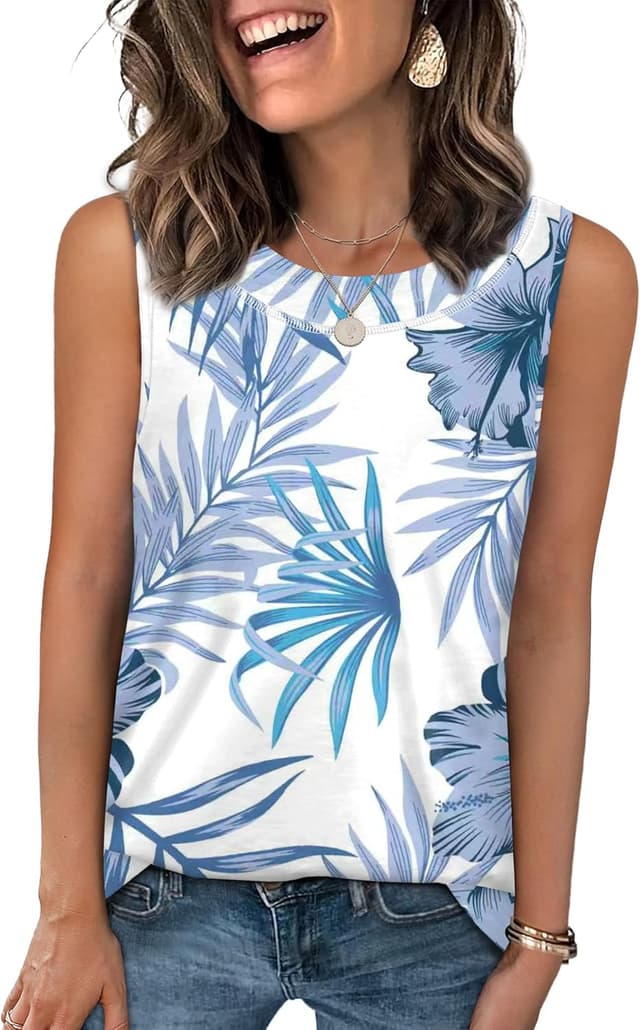 Thumbnail 6 de WIHOLL Women’s V-Neck Sleeveless Tank Top (Loose Fit) for Summer