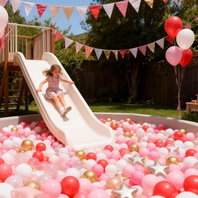 Detalle de GOGOSO Ball Pit Balls for Toddlers (Pearl Red, Pink, Pearl Gold + White) 100PCS