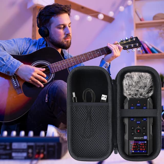 Detalle 2 de Lebakort Hart Schutz Hülle/Etui Tasche für Zoom H5studio und Zoom H6essential Handy Recorder