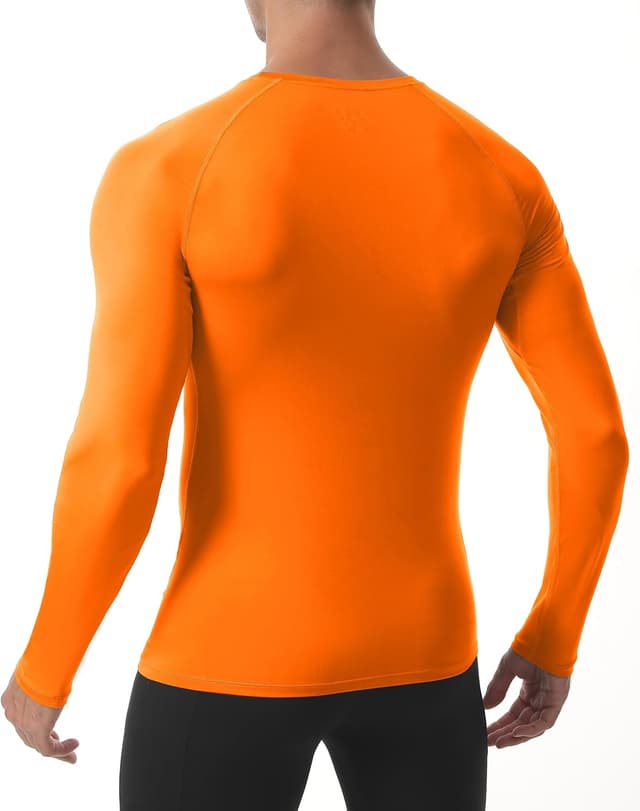 Detalle de Roadbox Men’s Compression Base Layer Long Sleeve Shirt – quick-dry performance top for running & gym