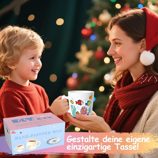 Detalle 2 de Tassen Bemalen Set mit 12 Keramikstiften