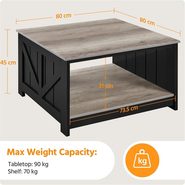 Thumbnail 2 de Yaheetech Mesa de Centro 80×80 cm con Revistero