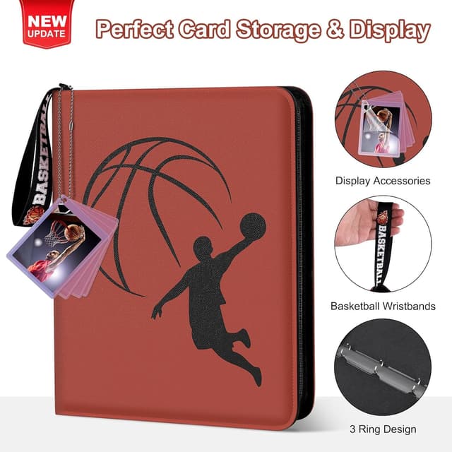 Detalle 2 de Mlikero Basketball Card Binder 720-Pocket (3-Ring) with Display Wristband