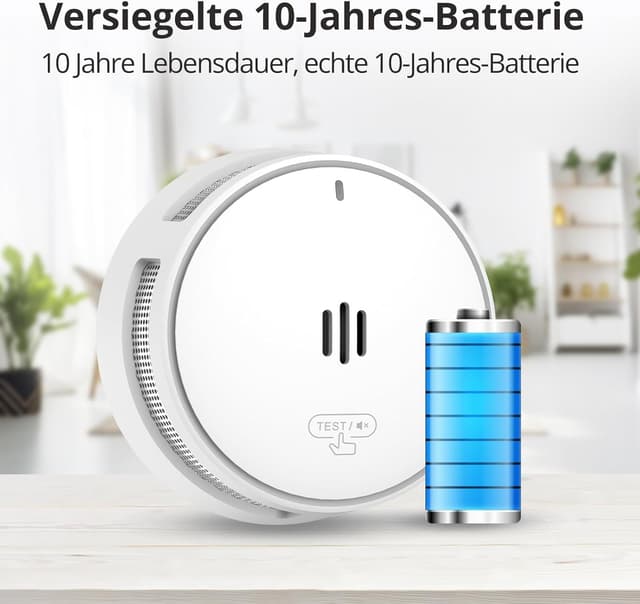 Detalle 2 de Rauchmelder 10 Jahre Batterie 5er-Set đź””