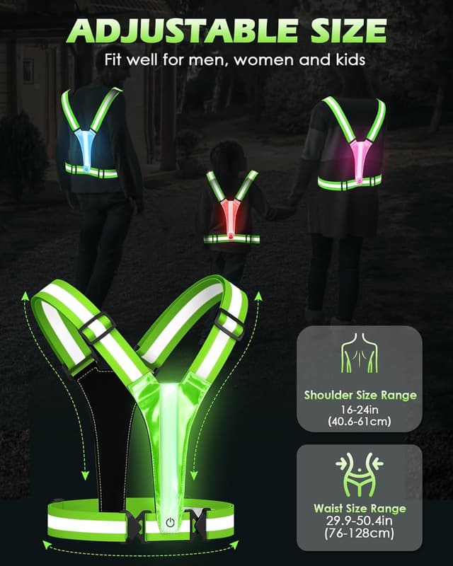 Thumbnail 4 de Zacro LED Reflective Running Vest with 5 Lights