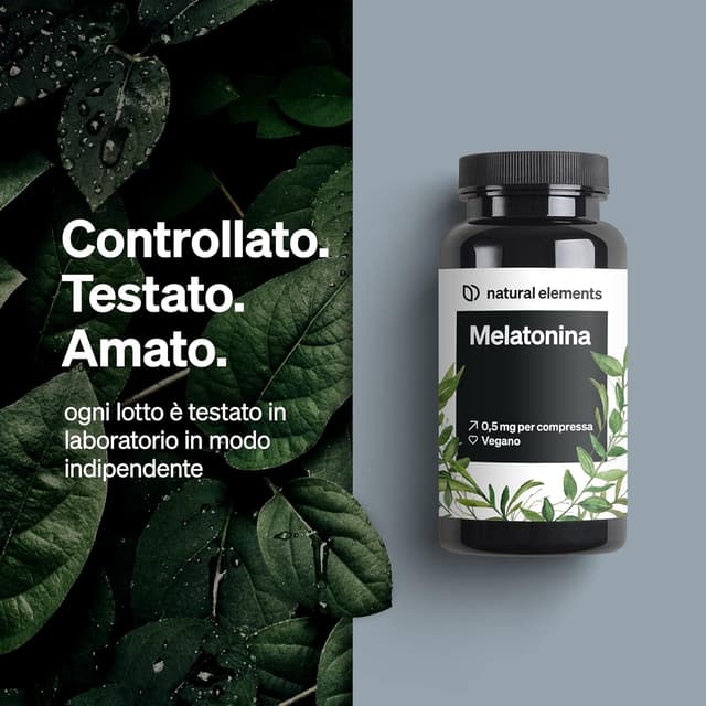 Detalle 2 de Melatonina Pura – 365 compresse (12 mesi) da 0,5 mg per sonno e jet lag