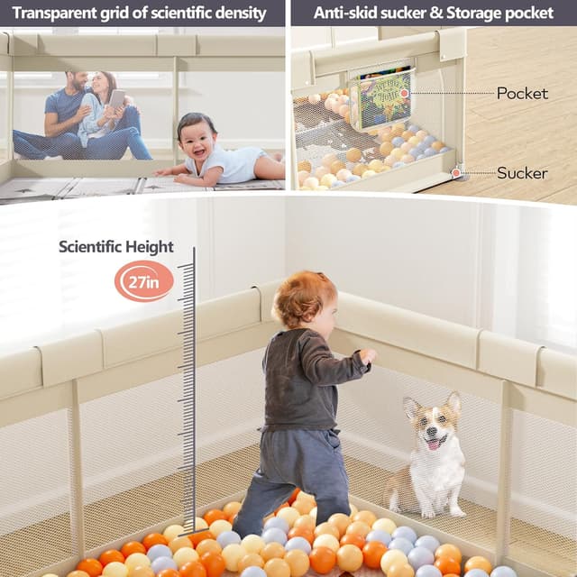 Detalle de 47x47 Playpen with mat for toddlers