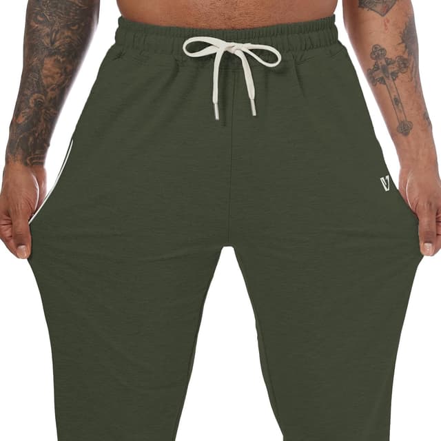 Detalle de Vortewind Jogginghose Herren aus Baumwoll-Jersey mit 3 Taschen und elastischem Bund