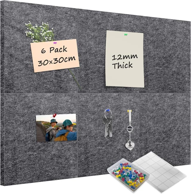 Detalle de CUHIOY Filz Pinnwand 6er Set mit 60 Pins