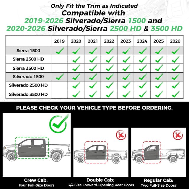 Detalle de RIDEPOSH Custom Leather Seat Covers for Silverado/Sierra 1500 (2019–2026) & 2500HD/3500HD Crew Cab (2020–2026)
