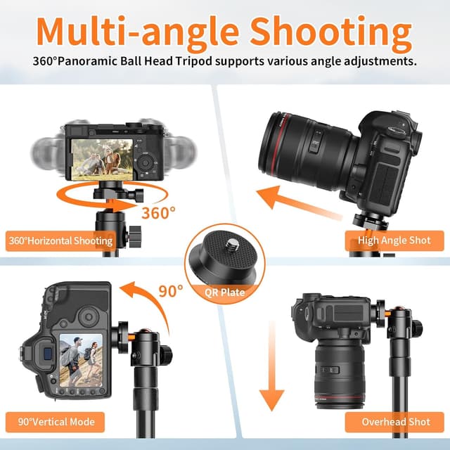 Thumbnail 4 de XXZU 71" Camera Tripod with 360° Ball Head