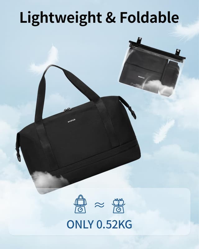 Thumbnail 6 de ECOHUB for Ryanair Cabin Bags 40x30x20cm expandable underseat bag with wet pocket (Black)