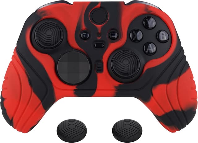 Detalle de PlayVital Samurai Edition anti-slip silicone case cover for Xbox Elite Wireless Controller Series 2 (Red & Black)