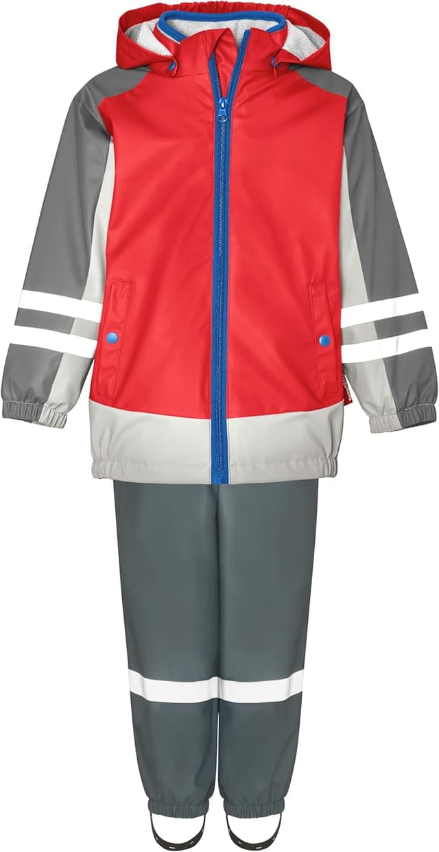 Detalle de Playshoes Unisex Kinder Regenanzug gefüttert Regen-Set im 2er Pack – wind- und wasserdichtes 3‑in‑1 System