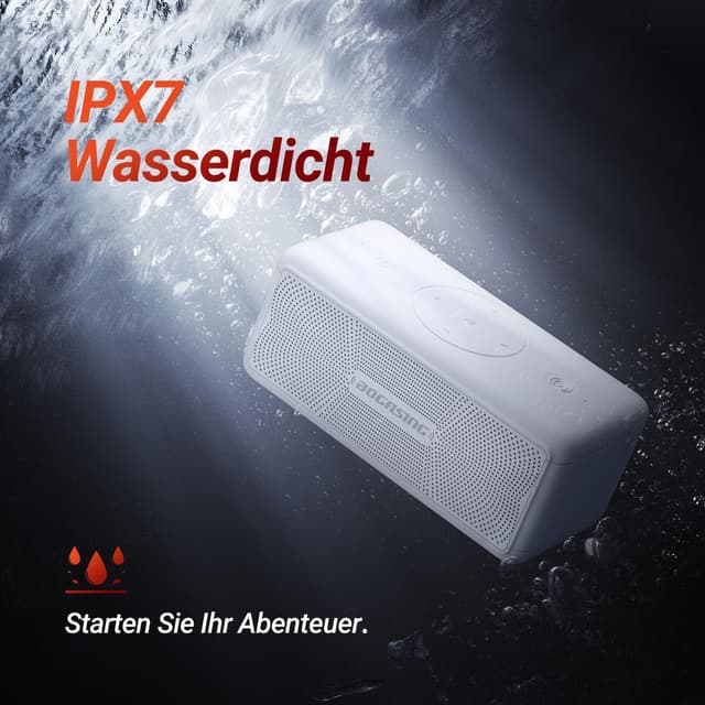 Detalle 2 de BOGASING Bluetooth Lautsprecher M5 (40 W) – tragbar, IPX7, 30 Std. Akku, EQ & Bluetooth 5.3