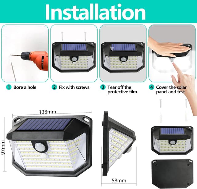 Thumbnail 6 de Eageen Lampe solaire 178 LED 270°