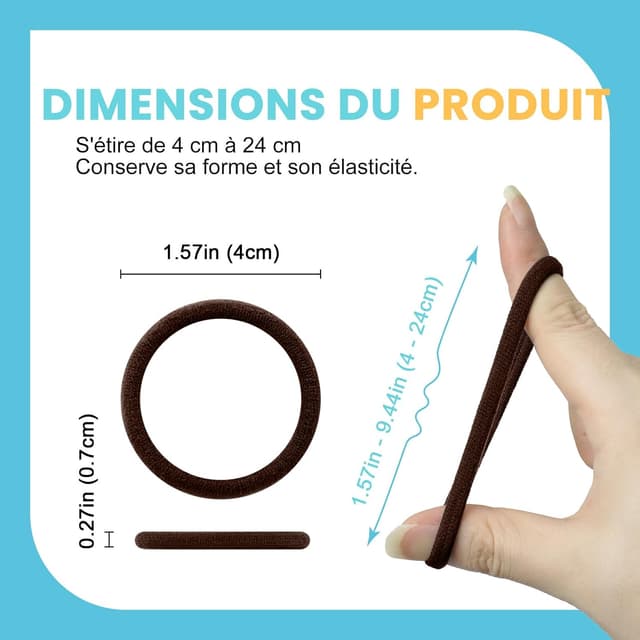 Detalle 2 de Lot de 100 élastiques cheveux HOYOLS