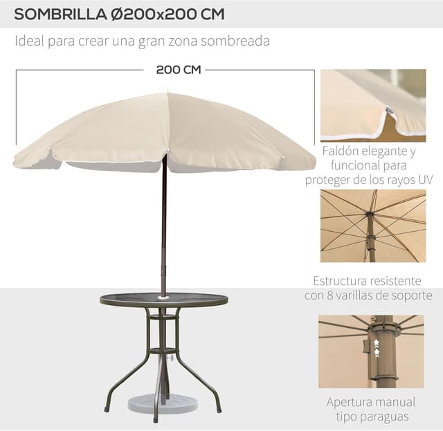 Thumbnail 3 de Outsunny Conjunto jardín 6 piezas 80 cm