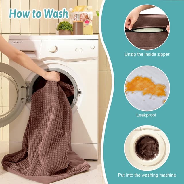 Thumbnail 6 de COZY KISS Orthopedic Dog Beds for Medium Dogs, U-Shape Foam Pet Couch with Waterproof Lining Cover (76x51x19cm) – Brown