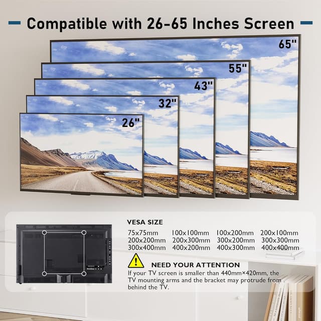 Thumbnail 4 de BONTEC TV Wall Mount Bracket 55kg