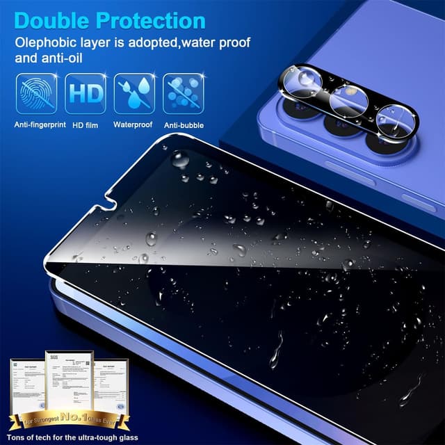 Thumbnail 6 de firtstnow 3-Pack Privacy Screen Protector + 2-Pack Camera Lens Protectors for Samsung Galaxy S26 (True 25° Anti-Spy, 9H+)