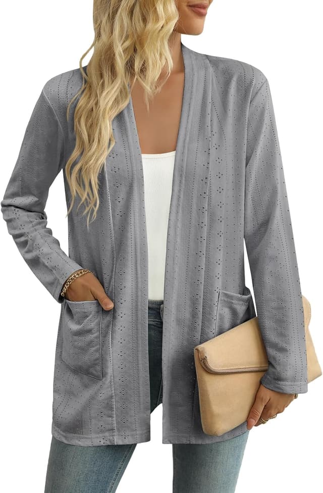 Thumbnail 6 de Yincro Women’s Lightweight Open-Front Cardigan with Pockets (Loose Fit, Long Sleeve)