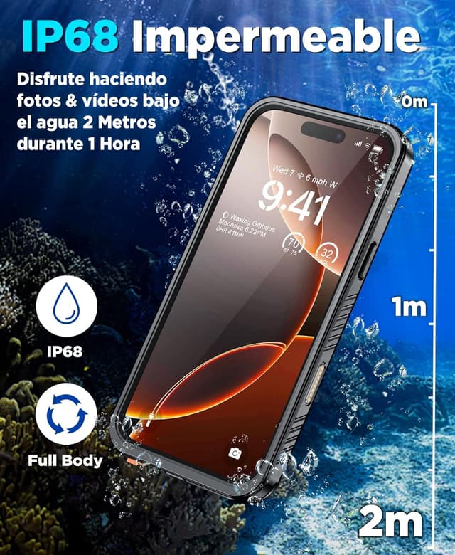 Detalle 1 de Beeasy Funda iPhone 16 Pro Max Impermeable 360