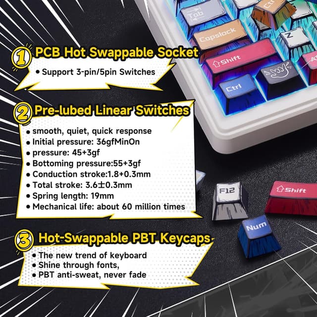 Thumbnail 6 de Aula F99 Pro 8000mAh Mechanical Keyboard