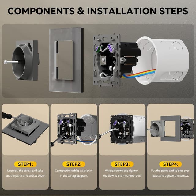 Thumbnail 2 de BSEEDLIFE Enchufe doble empotrable 16A 20W USB