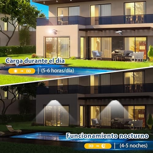 Detalle 2 de JESLED Luz Solar Exterior con Sensor de Movimiento (2 paquetes, 90 LED) e IP65 para jardín y camino