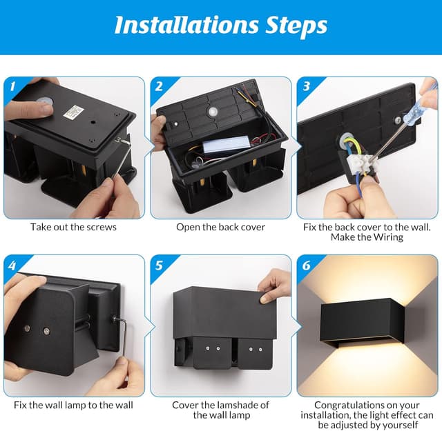 Thumbnail 6 de Cwycfw Applique da parete 24W IP65 bianco caldo 3000K con angolo del fascio regolabile