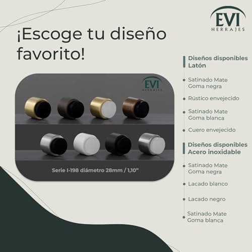 Thumbnail 5 de EVI I-198/28TPMBL: tope de puerta adhesivo Ø28 mm