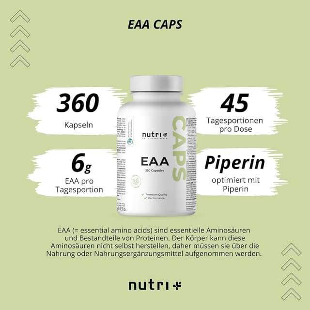 Thumbnail 2 de Nutri + EAA Kapseln 360 vegan hochdosiert đź’Š