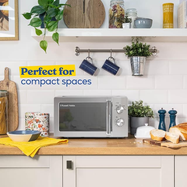 Detalle 1 de Russell Hobbs RHMM827SS Stainless Steel 20 Litre 800W Solo Manual Microwave with 5 Power Levels