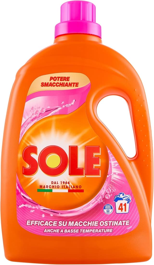 Detalle 1 de Sole detersivo lavatrice liquido Potere Smacchiante 328 – formula igienizzante, 8 confezioni da 41 lavaggi