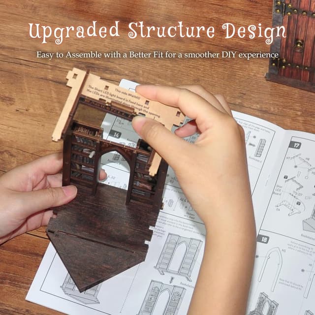 Detalle 2 de Dolphin Island DIY Book Nook Kit for Adults: Infinite Magicspell Library with Flame Illusion