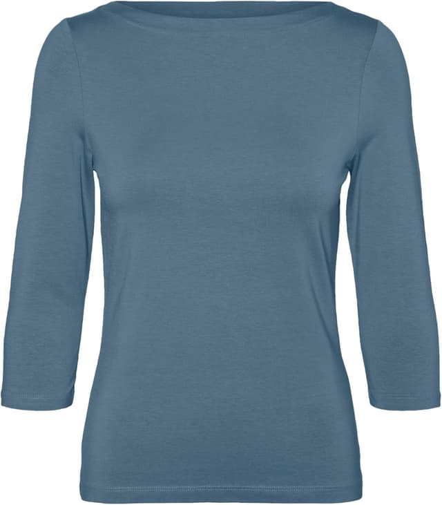 Detalle de VERO MODA maglietta elasticizzata da donna con manica 3/4 e scollo a barca