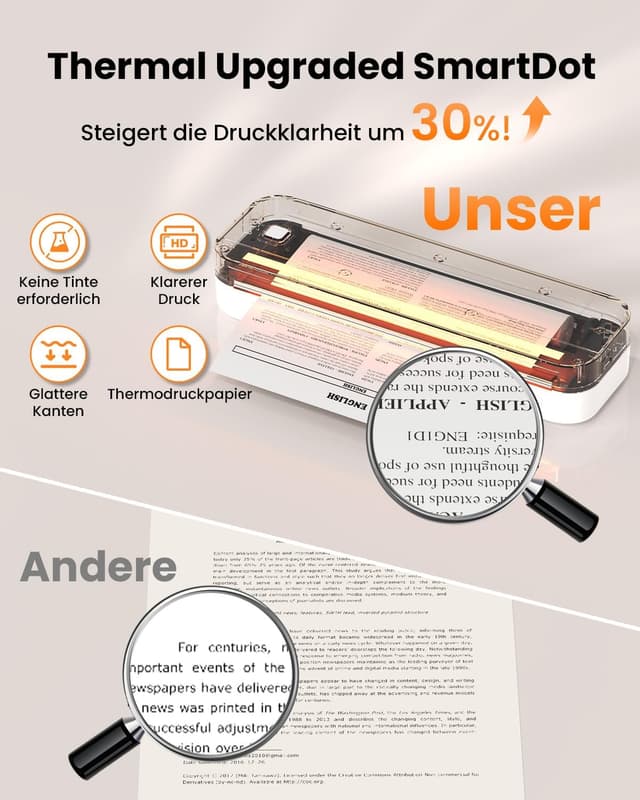 Detalle 2 de Ablemark U210 A4 Thermodrucker mit Bluetooth