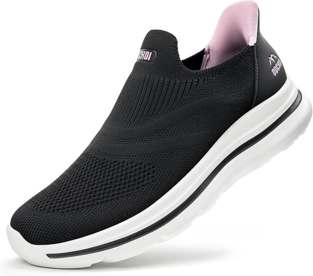 Detalle de ODCKOI Slip-on baskets confort respirantes pour femmes : chaussures légères de marche et fitness