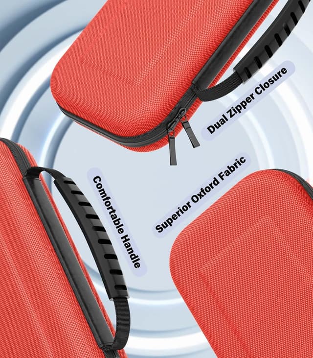 Detalle 2 de MoKo Tasche für Nintendo Switch 2 – Schutz-Hülle mit Platz für 10 Spiele (2025), harte EVA-Schale, orange