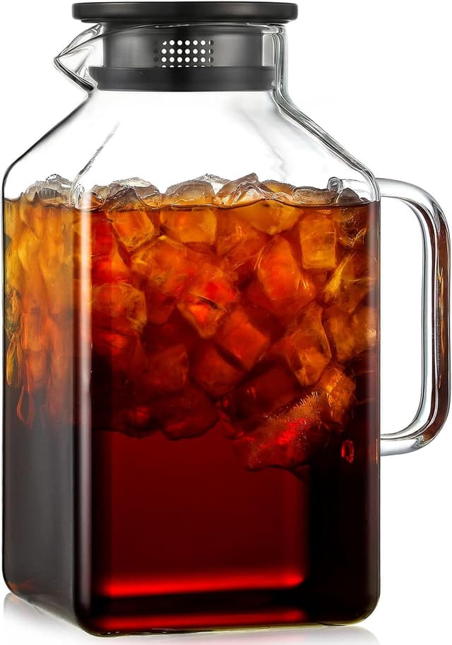 Thumbnail 6 de 1 Gallon Square Glass Pitcher with Lid and Spout 🥤
