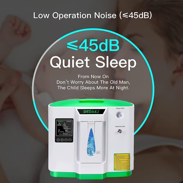 Detalle 1 de DEDAKJ Oxygen Machine (1–7l/min) with accumulated time adjustment and wireless remote control