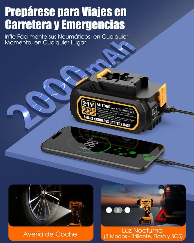 Thumbnail 5 de Autder Inflador Portátil 180 PSI