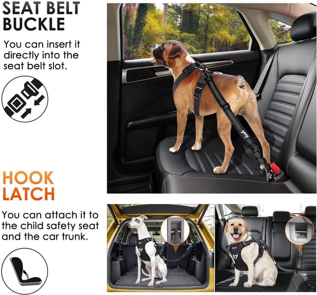 Detalle 2 de Eyein 2-in-1 Dog Car Seat Belt with Elastic bungee