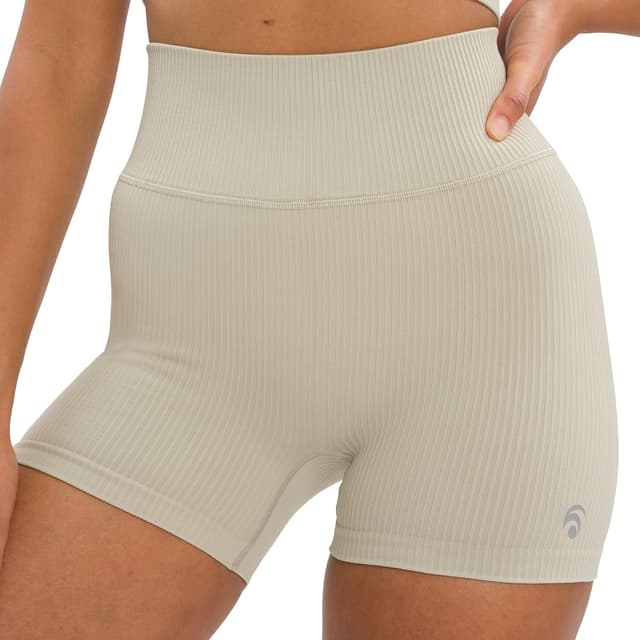 Detalle de OCEANSAPART Maya : short de cyclisme femme taille haute côtelé, opaque et anti-squadproof